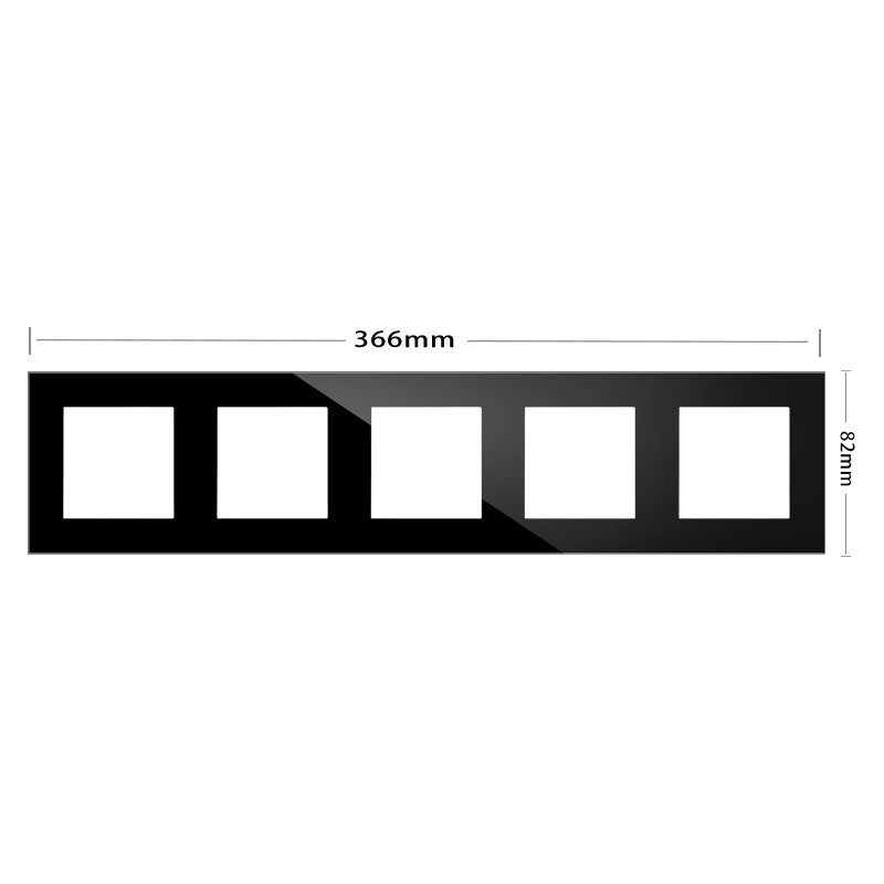 wall-mounted module diy European standard black tempered crystal glass panel socket light switch button function combi