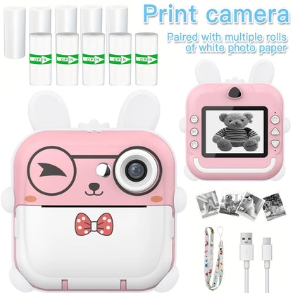 Youngsters' Digital Camera with Printing Function, Portable Multifunctional Photo Printer Camera with Rechargeable 18650 Lithium
