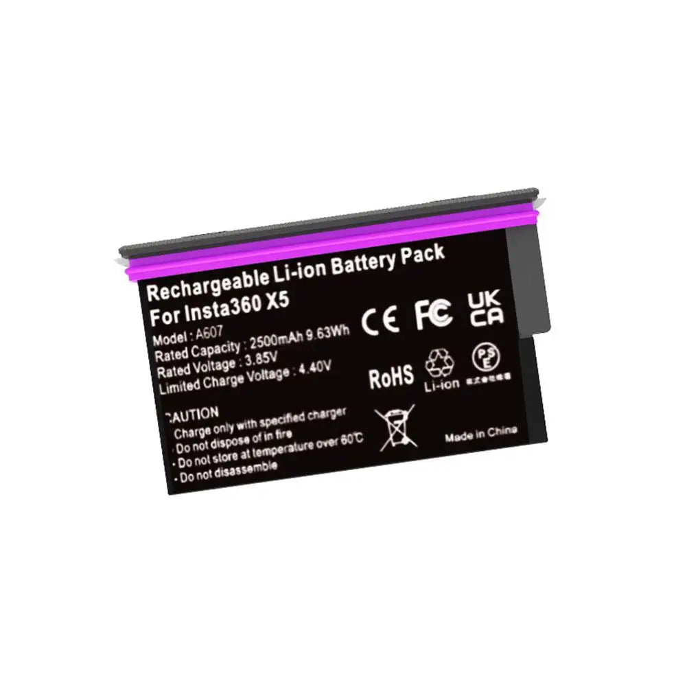 Replacement Battery For Insta360 X5 Rechargeable Li-ion Battery Pack 2500mAh 9.63Wh