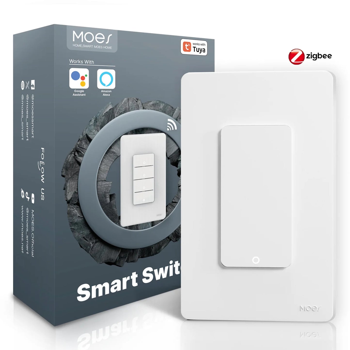 Tuya smart ZigBee button switch-universal for single & zero fire, with app, timing & voice control