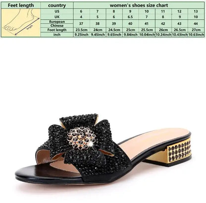 Women's Large Size Low Heel Flats 38 To 44 Cross-border New Diamond Crystal Wedding Party Banquet Shoes Handbags Luxury Designer