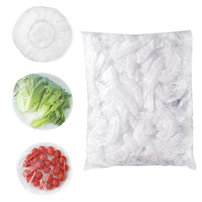 100 Pieces Disposable Food Covers Food Storage Container Covers Waterproof Elastic Food Wrap for Outdoor Kitchen