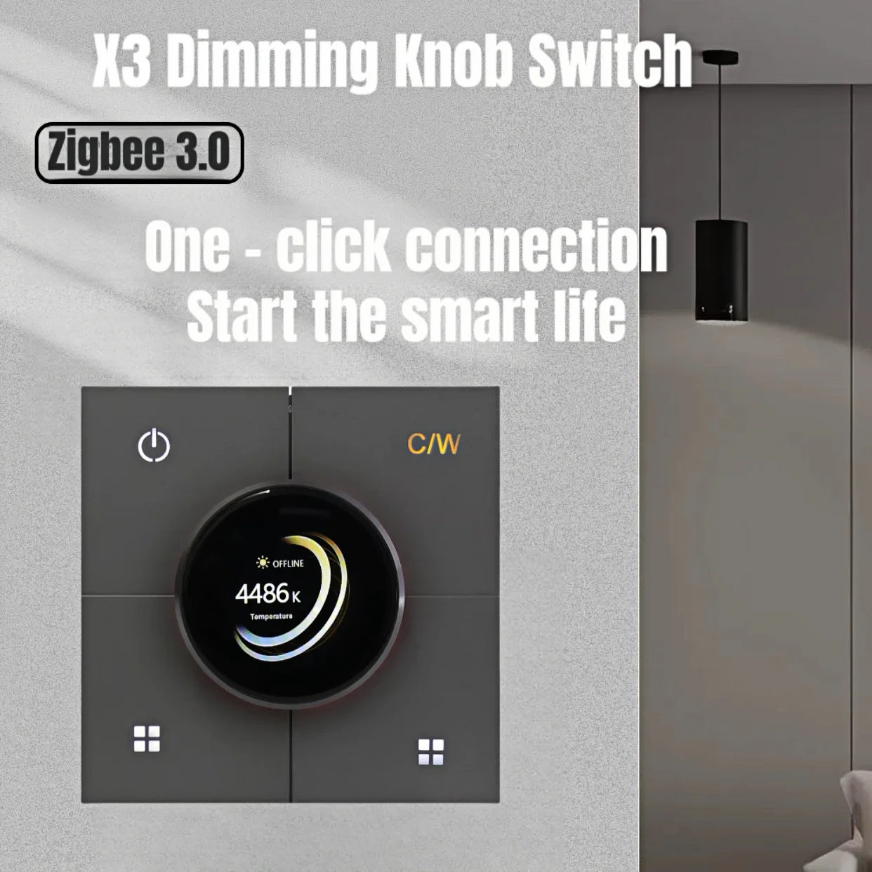 [2025] X3 Tuya Smart Knob Dimming Switch, Zigbee Dual Relay Version | Timer Switch | Knob Light Dimming | Mobile Phone Control