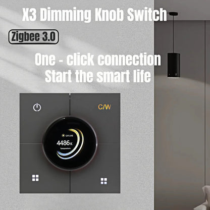 [2025] X3 Tuya Smart Knob Dimming Switch, Zigbee Dual Relay Version | Timer Switch | Knob Light Dimming | Mobile Phone Control