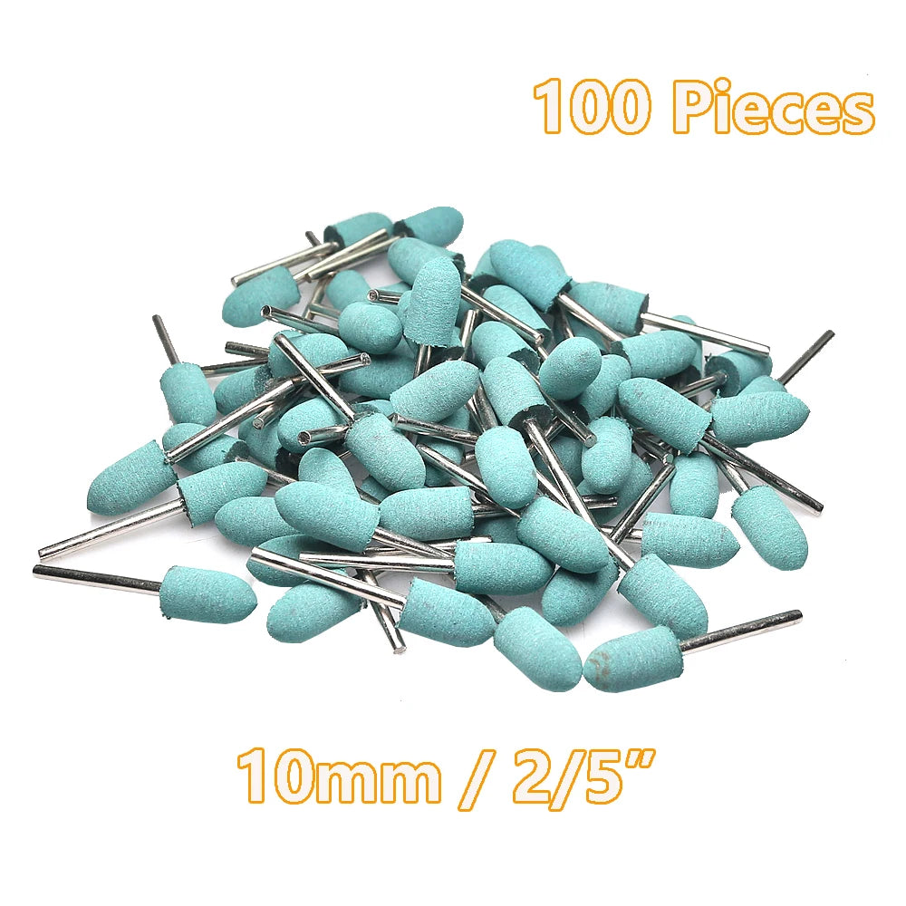100 pcs/bag Rubber Polishing Points Jewelry Amber Woodcarving Grinding Heads Die Grinder Accessories