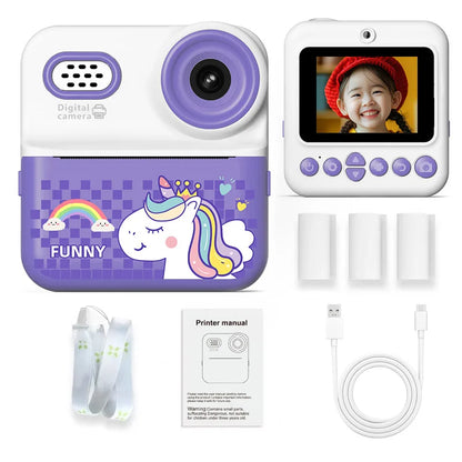 High Definition Digital Camera for Children's Photography Miniature Thermal Print Camera 1080P Video Capture