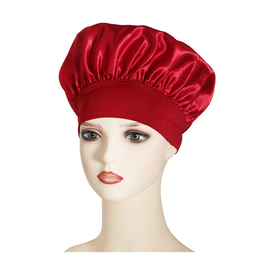 Women's Wide Brim Nightcap Silk Bonnet Hair Wrap for Sleeping Sleep Cap With Elastic Soft Band Sleep Cap With Elastic Soft Band
