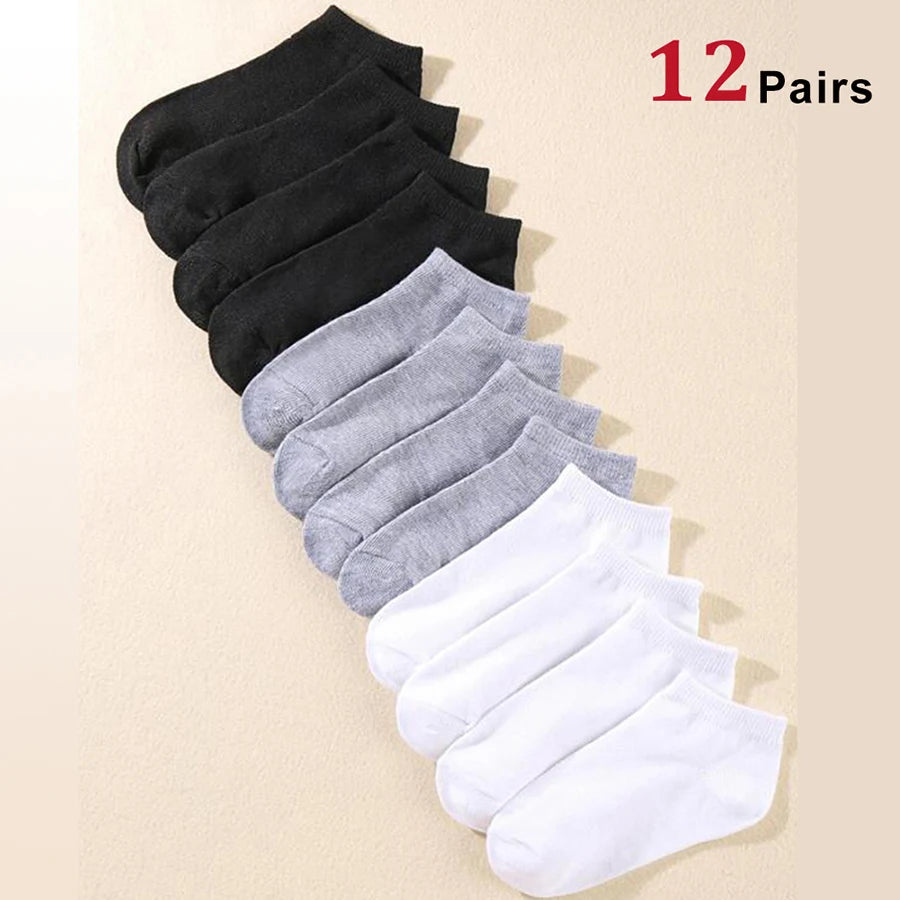 Unisex 40/20/10 Pairs of Solid Color Socks, Soft and Lightweight Ankle Socks, WOMEN'S Casual Boat Socks, Low Cut Ankle Socks