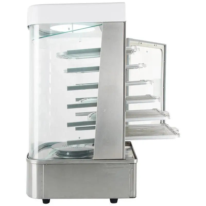 Black Heated Display Cabinet Pie Warmer Hot Food Showcase Fried Chicken Food Display Warmer