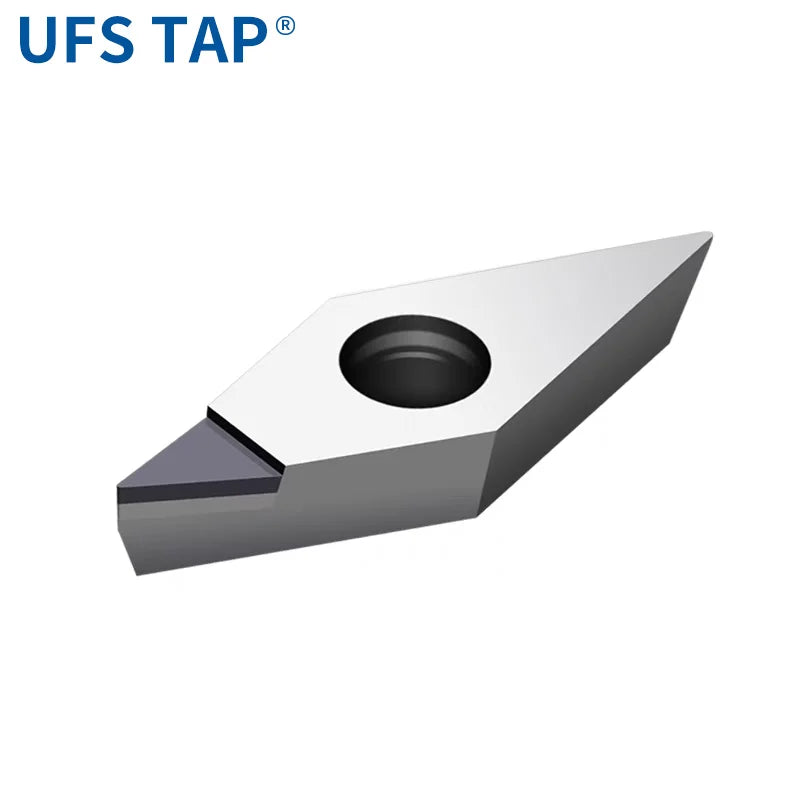 UFS TAP 10PCS CNC aluminum PCD blade VCGT1103/1604 diamond grain gemstone cutting head outer circle inner hole lathe blade