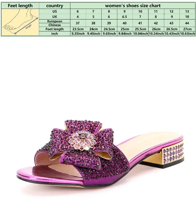 Women's Large Size Low Heel Flats 38 To 44 Cross-border New Diamond Crystal Wedding Party Banquet Shoes Handbags Luxury Designer
