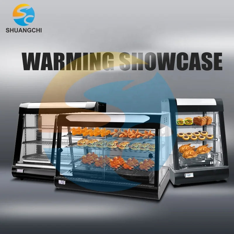 Counter Food Display Warmer Curved Glass Cake Warming Showcase Cabinet Restaurant Kitchen Equipment For Sale