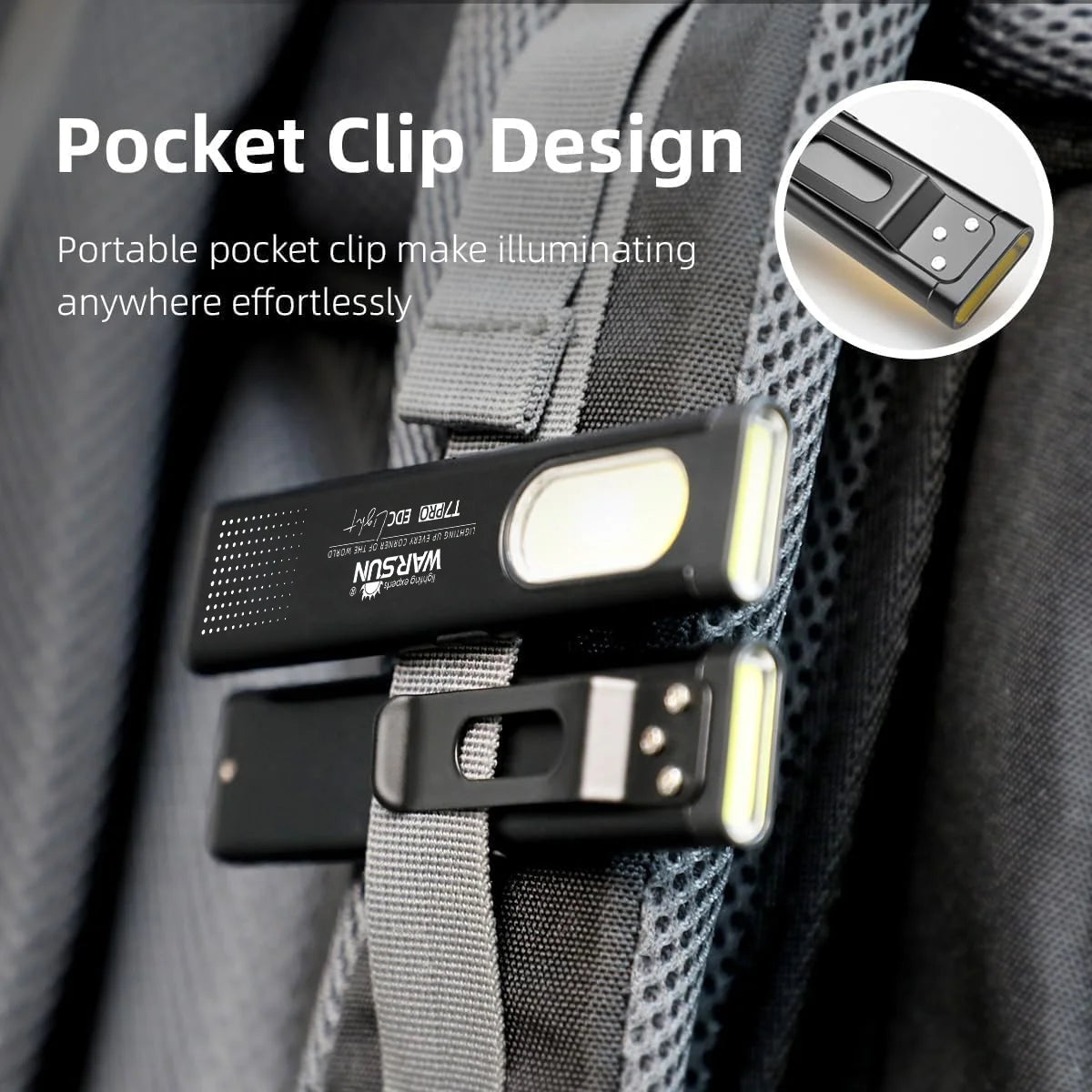 Warsun LED Keychain Flashlight USB-C Rechargeable 600Lm Portable Mini Torch Light Pocket Lantern Flood Work Light With Magnet