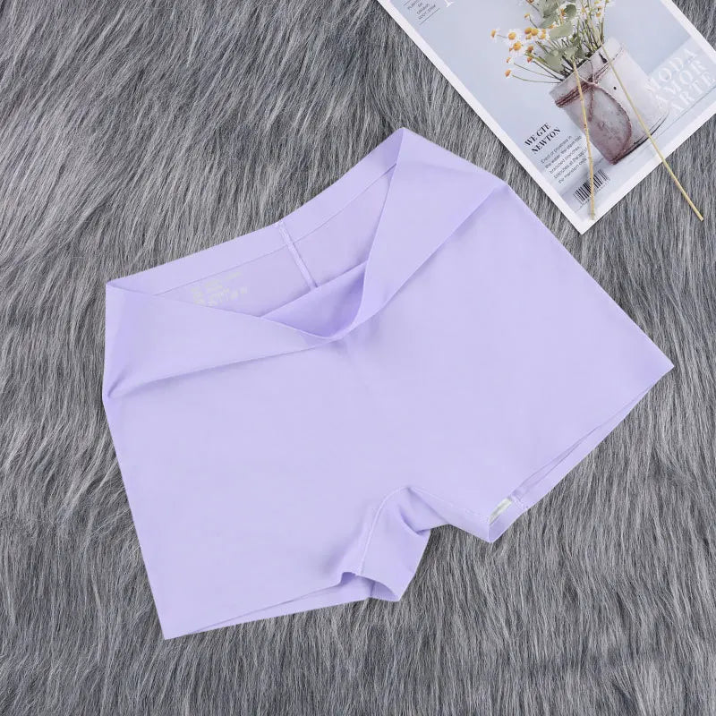 Women's Ice Silk Seamless Underwear Cotton Crotch Boxer Shorts Ladies Pants Four Corners Anti-empty Summer Thin Section