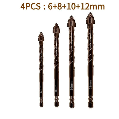 10/7PCS Serrated Drill Bits Set High Strength Special Serrated Twist Bits 3-12mm For Concrete/Tile/Glass Drilling Tools Set